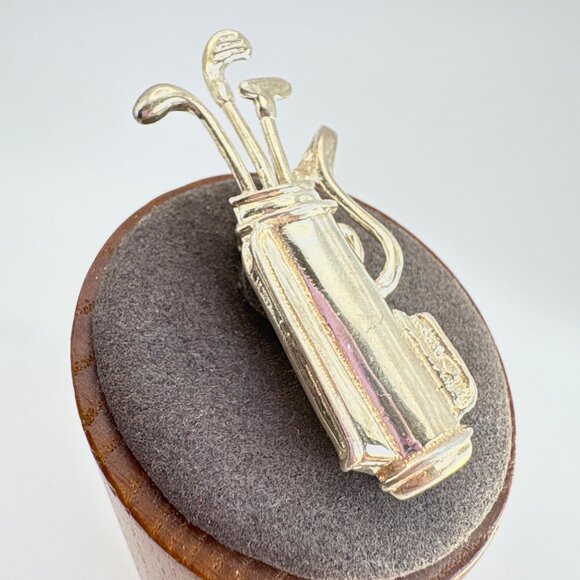 VTG Solid Sterling Silver 925 Golf Club Bag Pin Brooch Size 2" Length - Picture 2 of 11